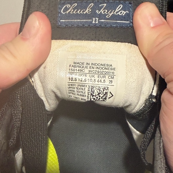 Converse Chuck Taylor 2 Black And White With Lunarlon (Discontinued) Men's 10.5 - Picture 7 of 8